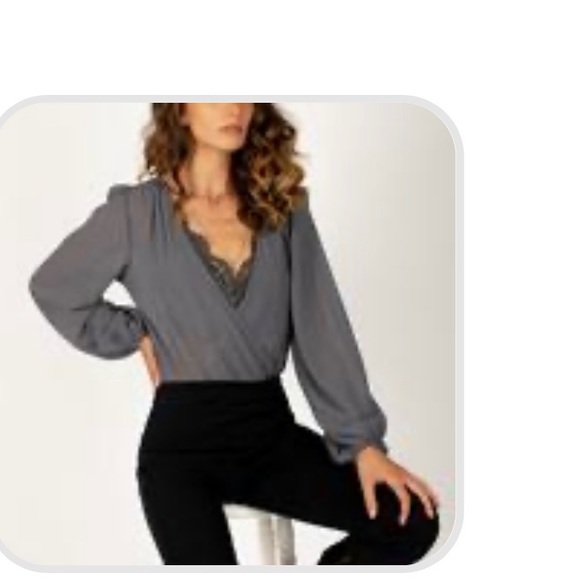 Joyfolie Tops - NWOT Glen Bodysuit from Joyfolie in Slate XL